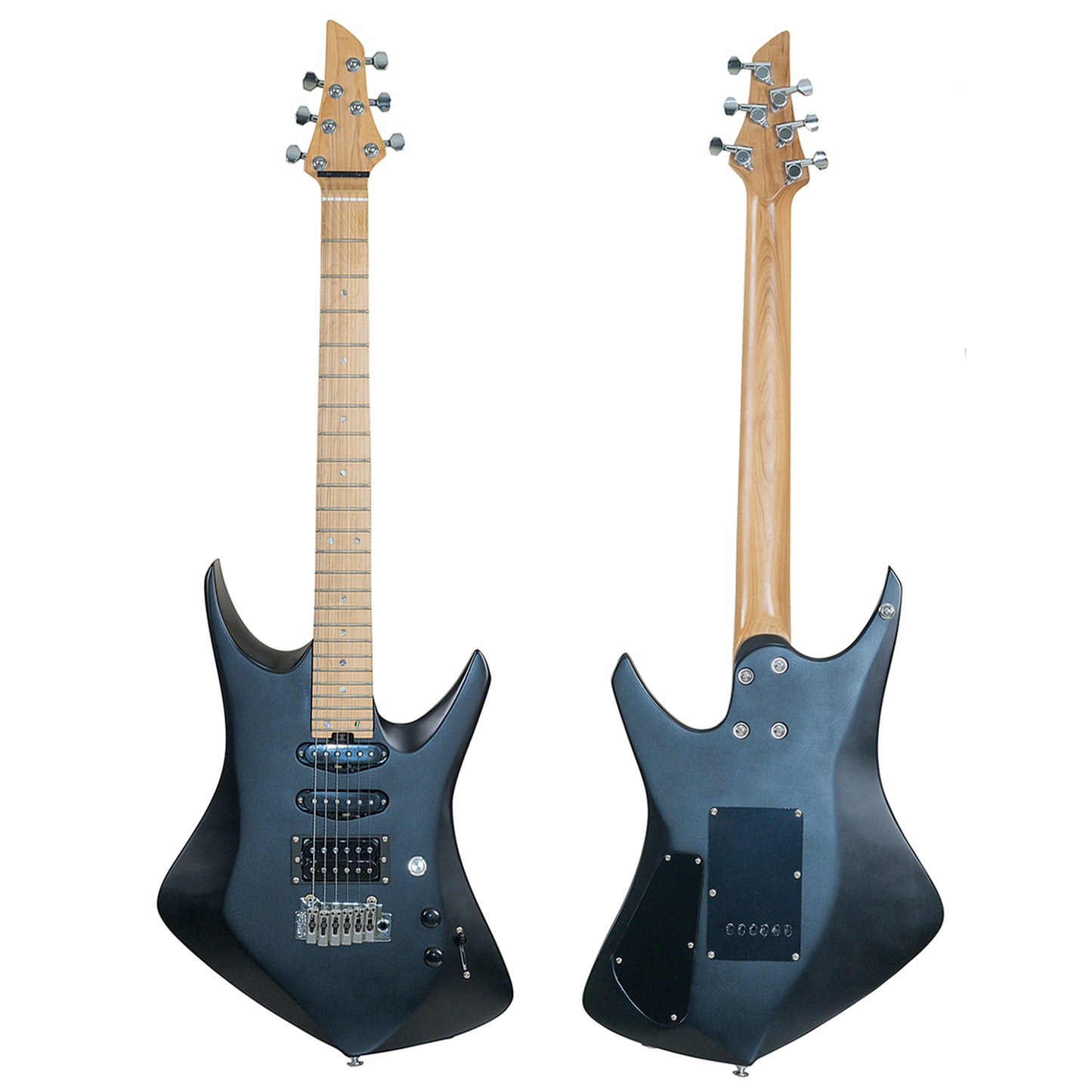Latitude Phoenix Electric Guitar,Alder Body Killer Key,6 String Solid Body Electric Guitars,Double Rail Pickups Guitar,Double Truss Rod Carbon Fiber Rods,Matte Black.