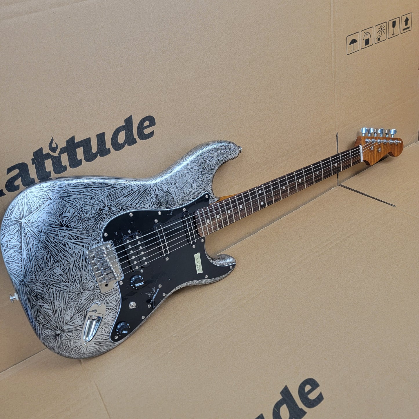 Strat Electric Guitar, Alder Body, Titanium 2-point bridge  Canada Roasted Flamed Maple C Neck  22 Frets Customizer Pickups Style Guitar, 9.5” Rosewood  Fingerboard