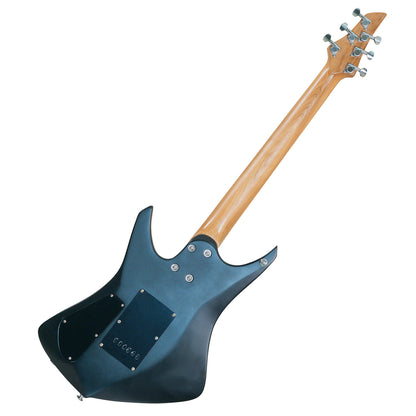 Latitude Phoenix Electric Guitar,Alder Body Killer Key,6 String Solid Body Electric Guitars,Double Rail Pickups Guitar,Double Truss Rod Carbon Fiber Rods,Matte Black.