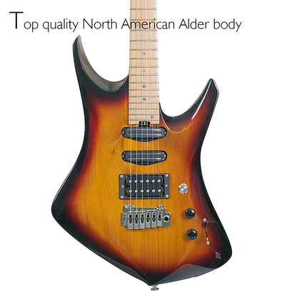 Latitude Phoenix Electric Guitar,6 String Solid Body Electric Guitars,Alder Body Killer Key,Stainless Steel Frets Guitar,Double Truss Rod With Carbon Fiber Rods,Sunset.