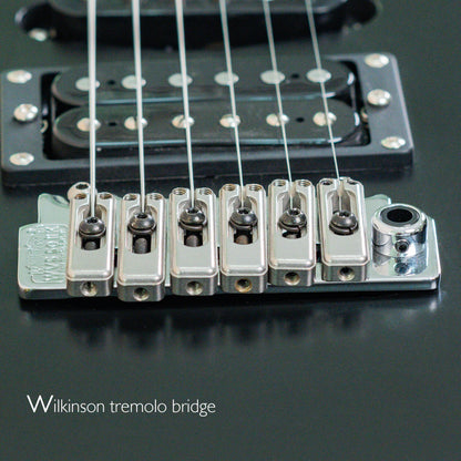 Latitude Phoenix Electric Guitar,Alder Body Killer Key,6 String Solid Body Electric Guitars,Double Rail Pickups Guitar,Double Truss Rod Carbon Fiber Rods,Matte Black.