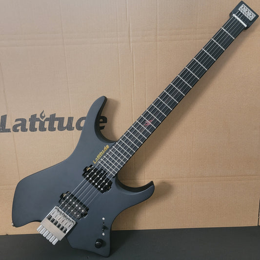 Latitude New Cardinal Headless Electric Guitar Alder body Asymmetrical maple neck, Ebony fingerboard 16 radius Stainless steel bridge weight 5-6 lbs black